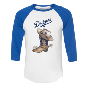 Los Angeles Dodgers Cowboy Boot 3/4 Royal Blue Sleeve Raglan