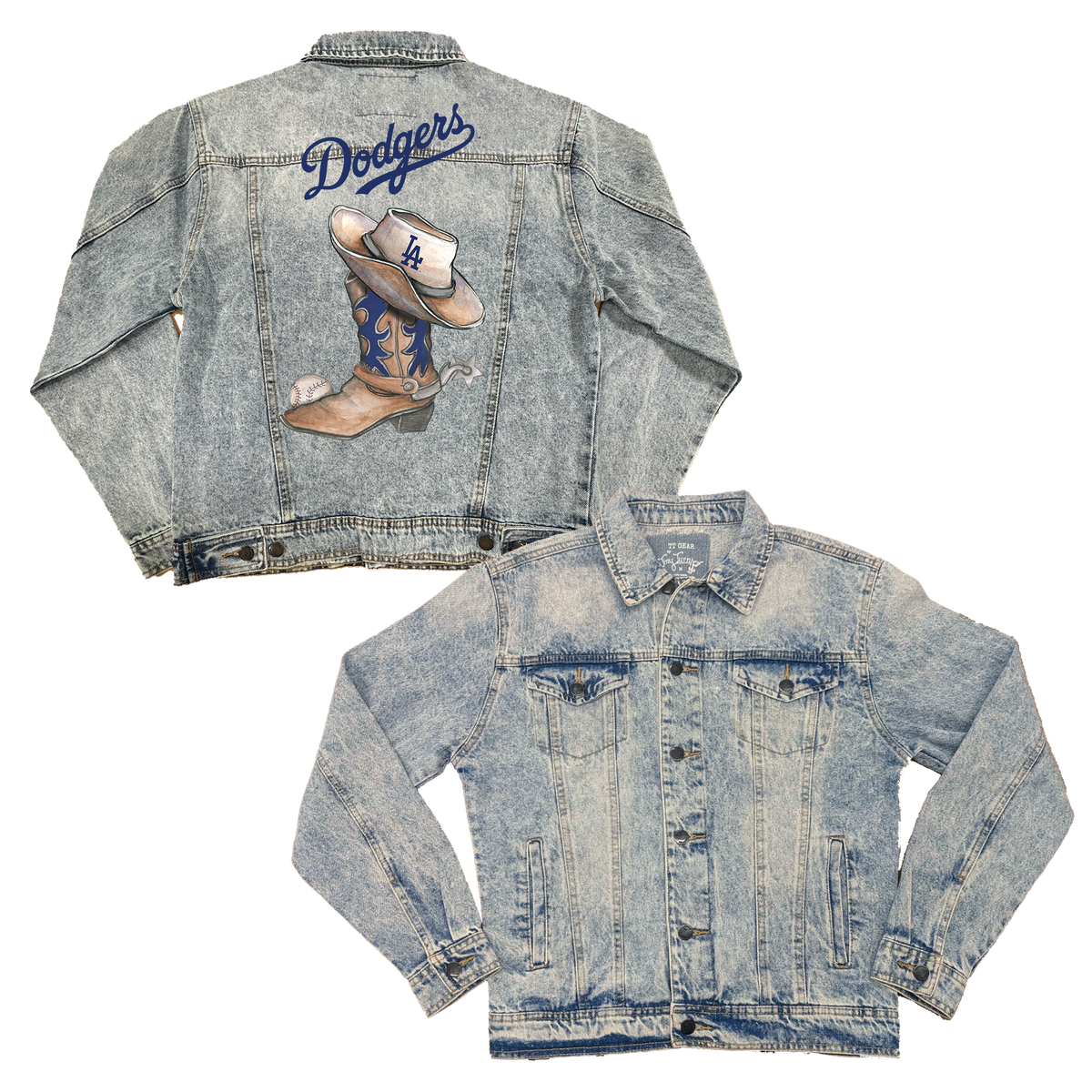 Los Angeles Dodgers Cowboy Boot Boyfriend Denim Jacket