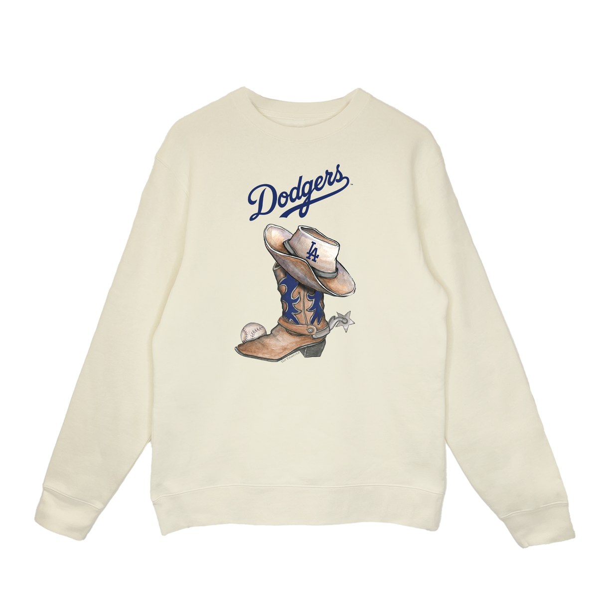 Los Angeles Dodgers Cowboy Boot Crewneck Sweatshirt