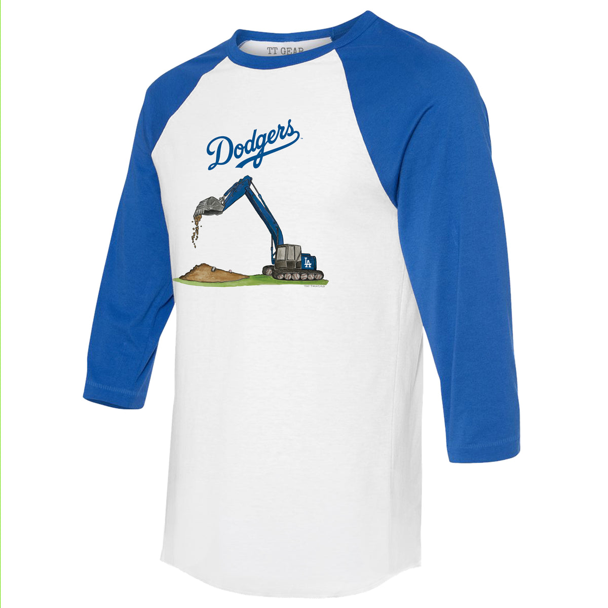 Los Angeles Dodgers Excavator 3/4 Royal Blue Sleeve Raglan