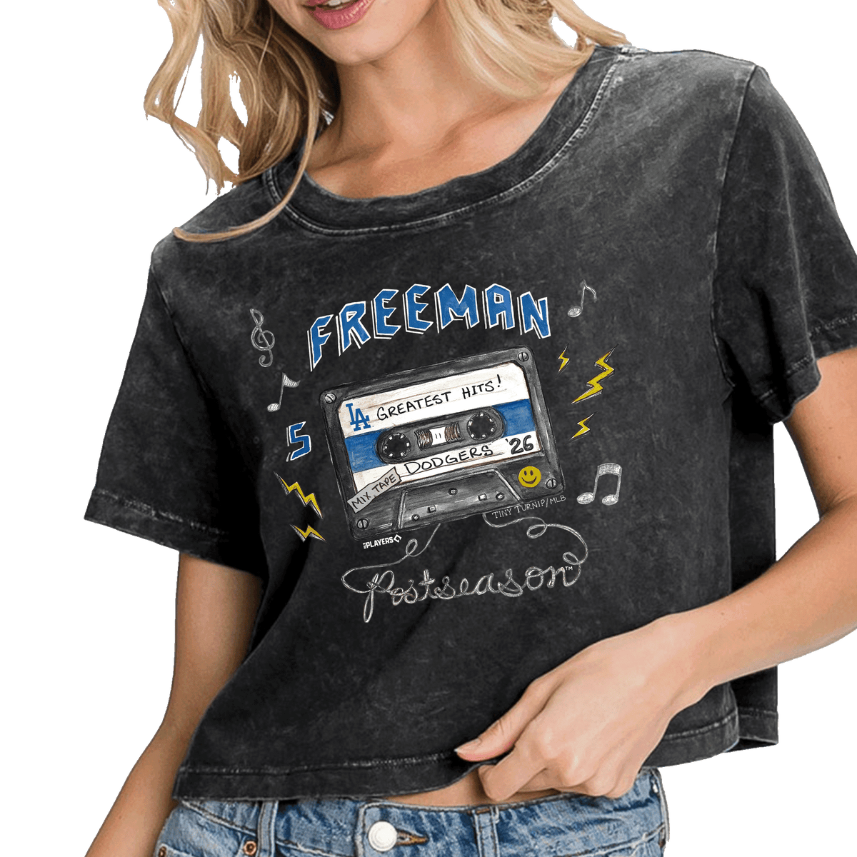 VIP Los Angeles Dodgers Postseason '26 Vintage Crop Tee - Tiny Turnip