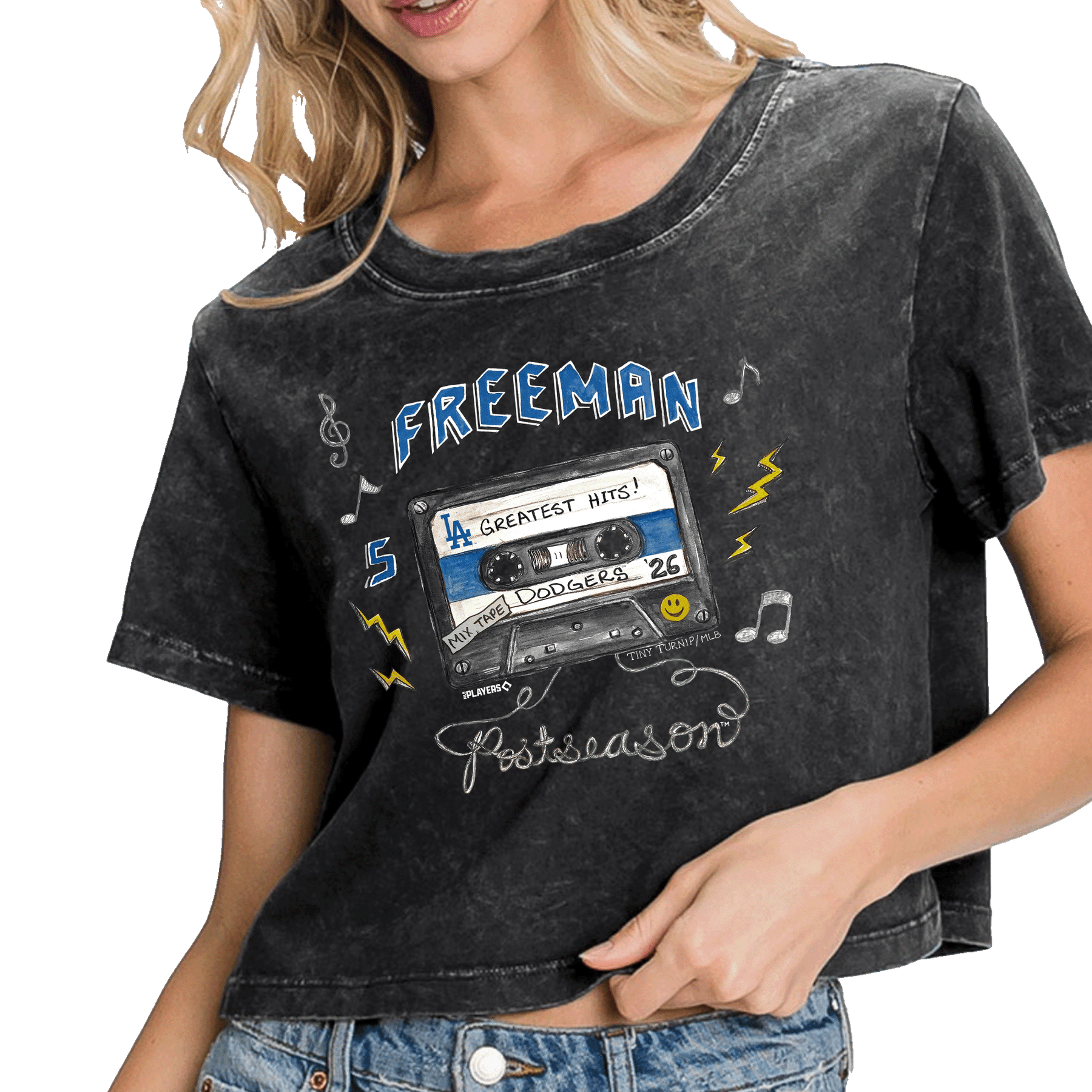 VIP Los Angeles Dodgers Postseason '26 Vintage Crop Tee - Tiny Turnip