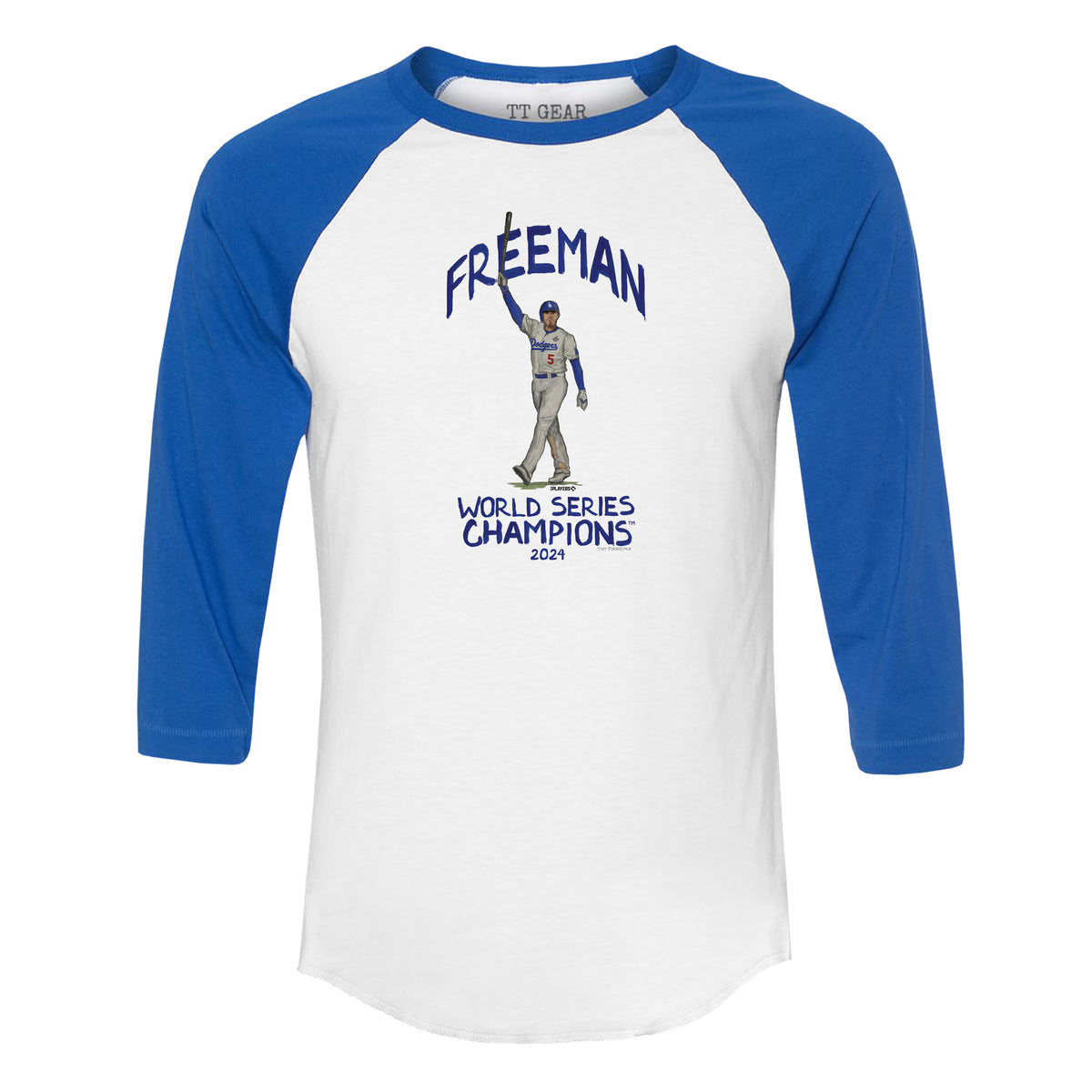 LA Dodgers Chelsea Freeman World Series Walk Off 3/4 Royal Blue Sleeve Raglan