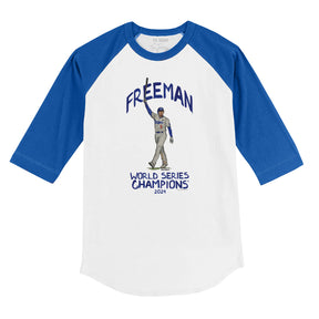 LA Dodgers Chelsea Freeman World Series Walk Off 3/4 Royal Blue Sleeve Raglan