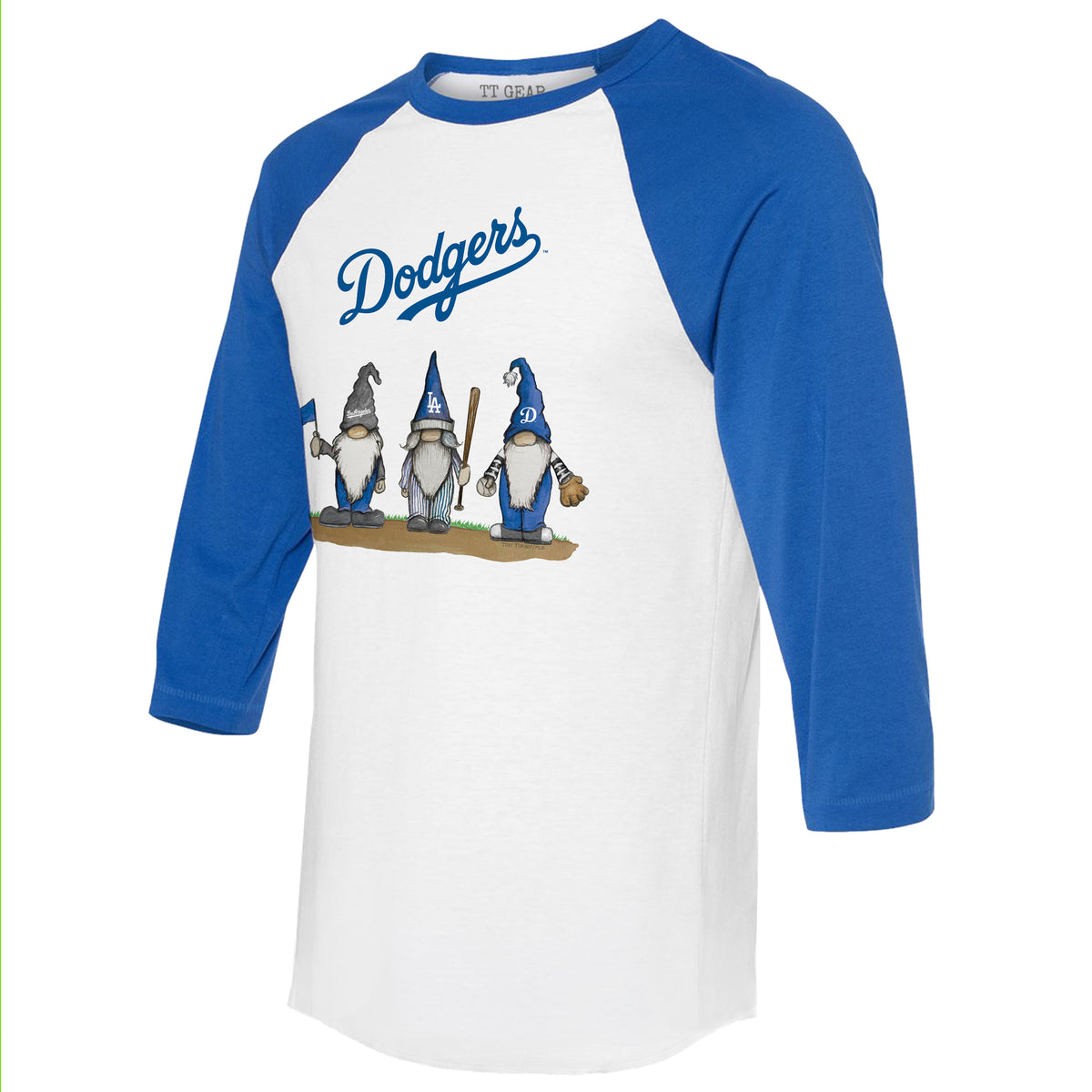 Los Angeles Dodgers Gnomes 3/4 Royal Blue Sleeve Raglan