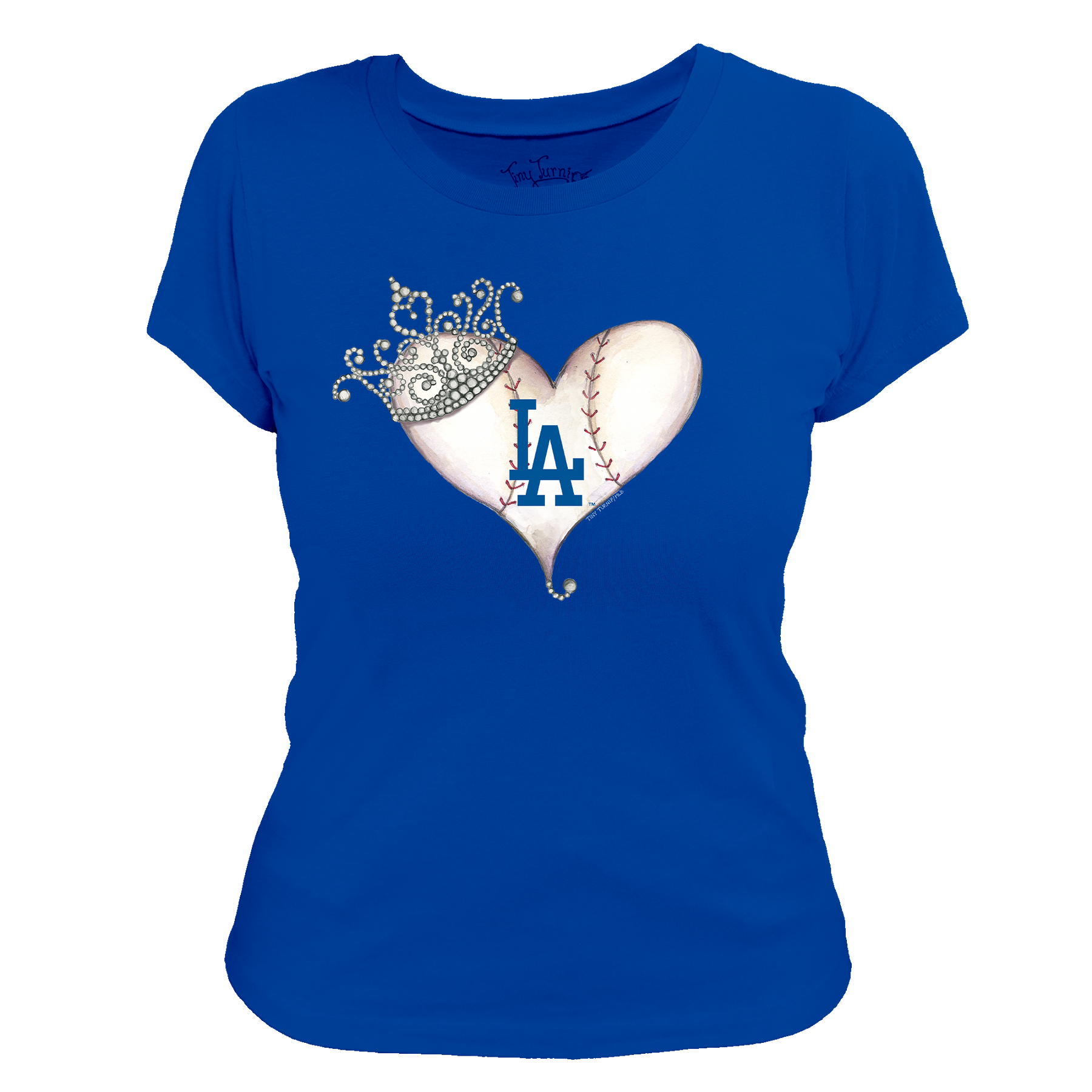 Los Angeles Dodgers Tiara Heart Tee Shirt