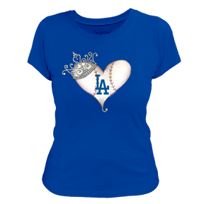 Los Angeles Dodgers Tiara Heart Tee Shirt