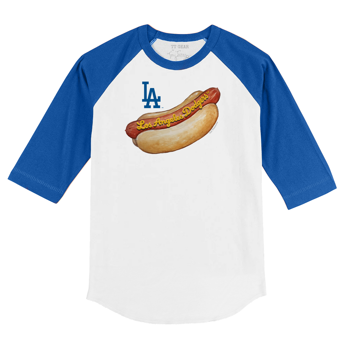 Los Angeles Dodgers Hot Dog 3/4 Royal Blue Sleeve Raglan