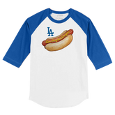 Los Angeles Dodgers Hot Dog 3/4 Royal Blue Sleeve Raglan