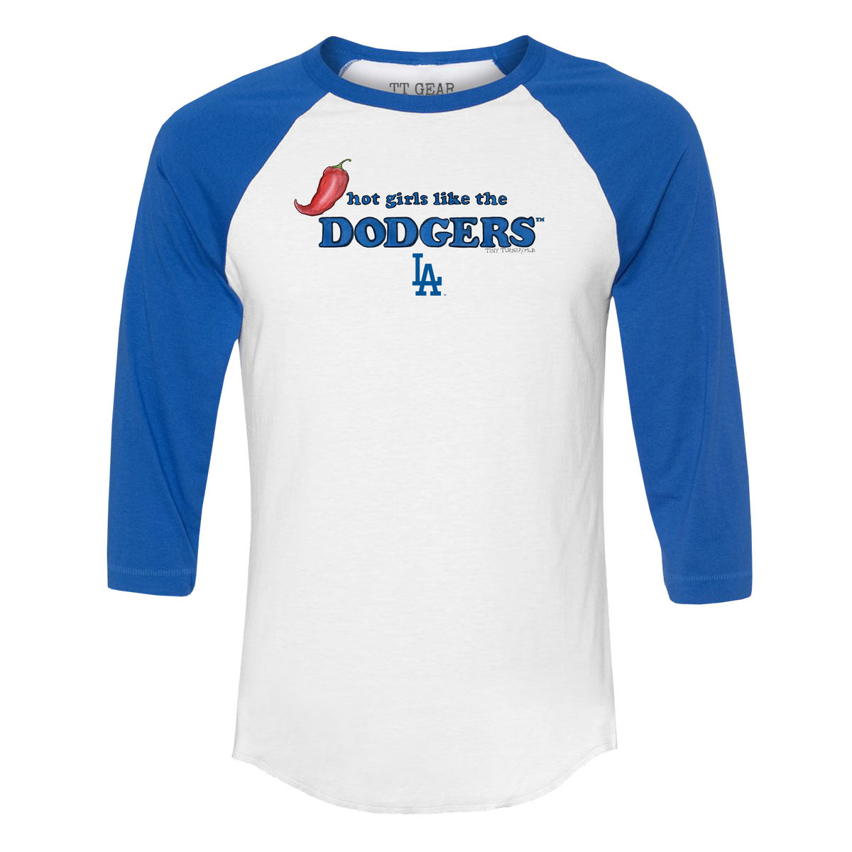 Los Angeles Dodgers Hot Girls 3/4 Royal Blue Sleeve Raglan
