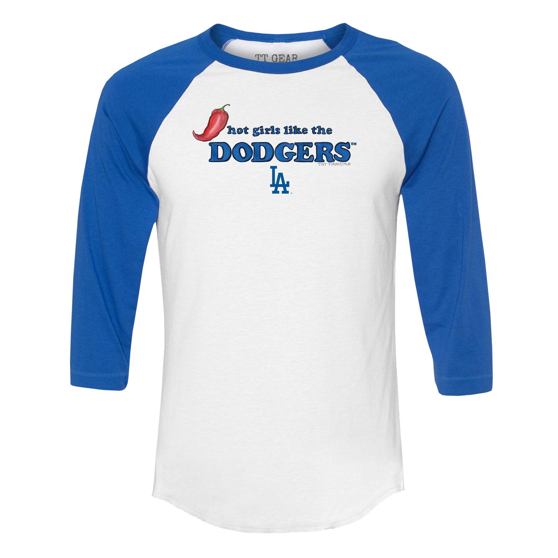 Los Angeles Dodgers Hot Girls 3/4 Royal Blue Sleeve Raglan