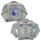 Los Angeles Dodgers I Heart World Series Champs Boyfriend Denim Jacket