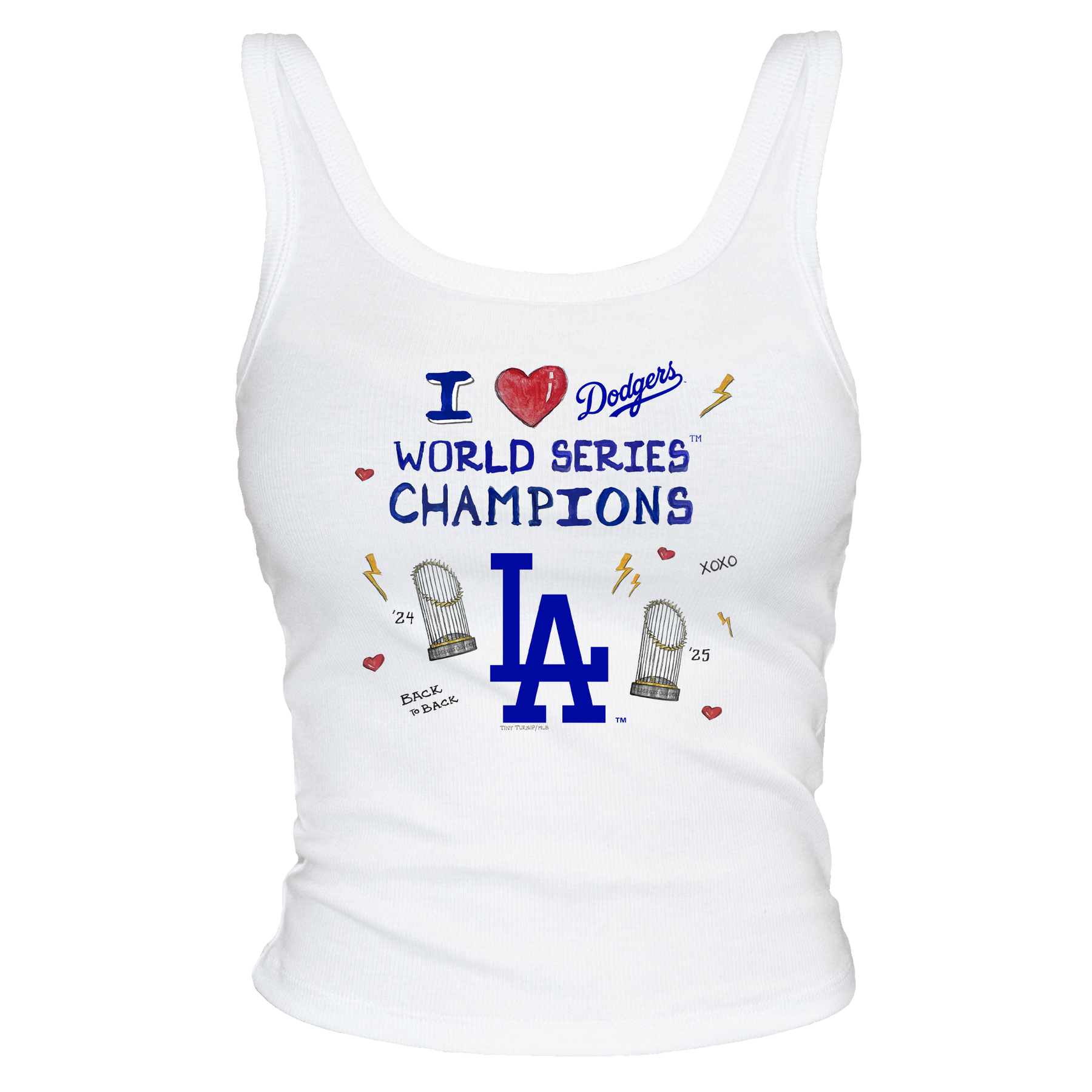 Los Angeles Dodgers I Heart World Series Champs Ribbed Tank