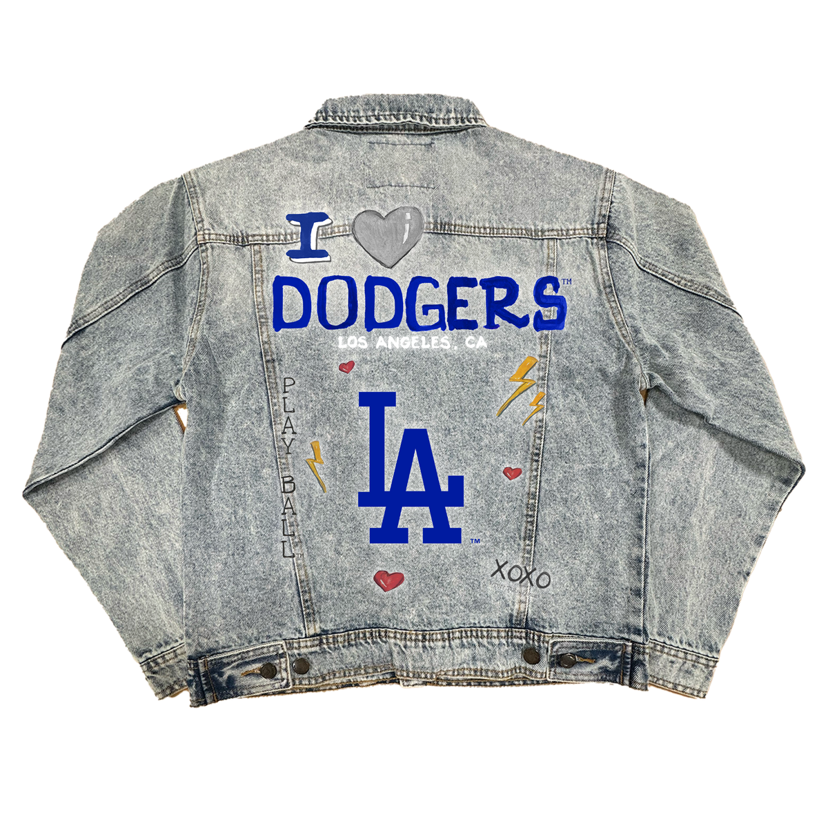 I Heart Dodgers Boyfriend Denim Jacket - Tiny Turnip