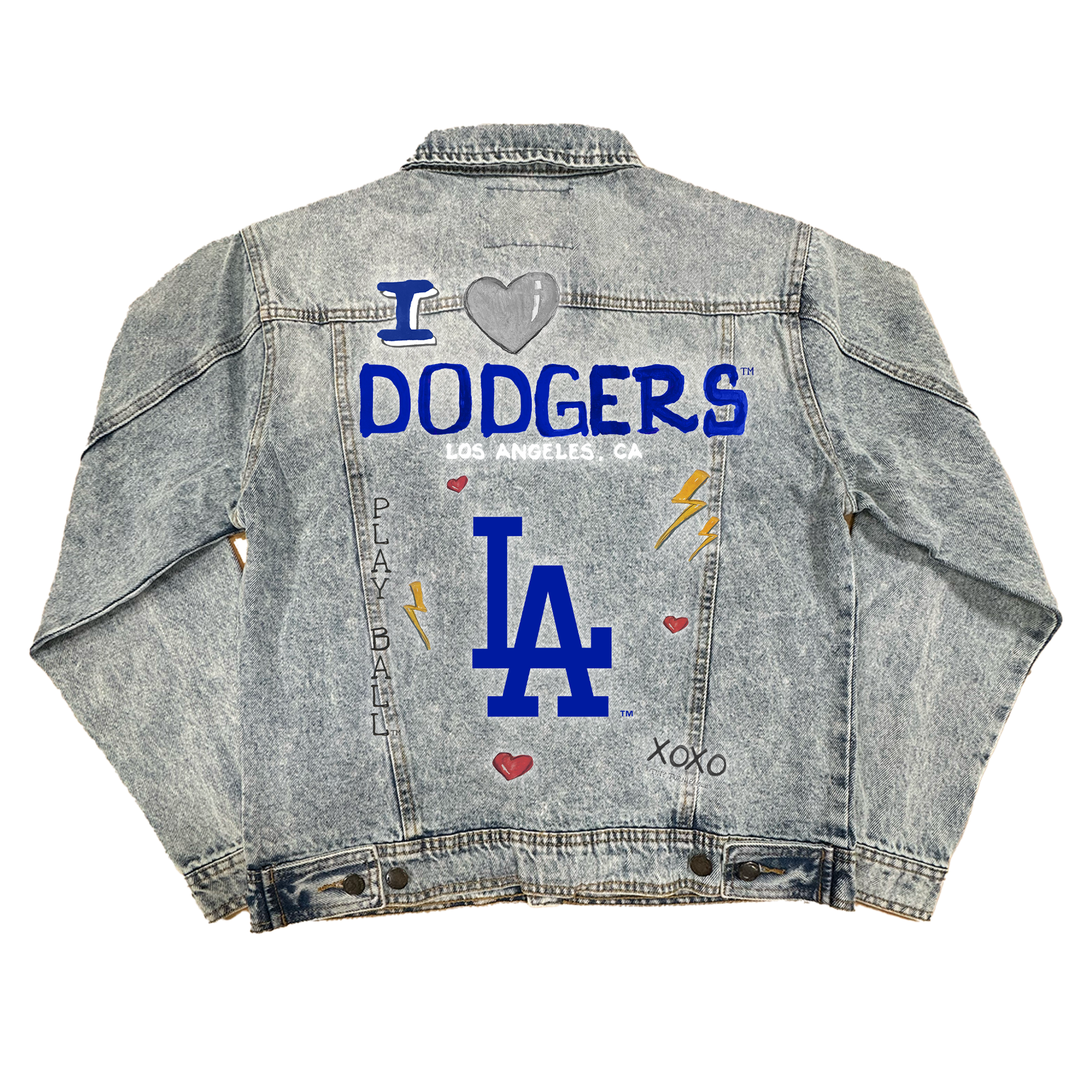 I Heart Dodgers Boyfriend Denim Jacket - Tiny Turnip