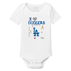 I Heart Dodgers Short Sleeve Snapper - Tiny Turnip