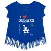I Heart Dodgers Fringe Tee - Tiny Turnip
