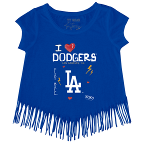 I Heart Dodgers Fringe Tee - Tiny Turnip