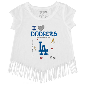 I Heart Dodgers Fringe Tee - Tiny Turnip