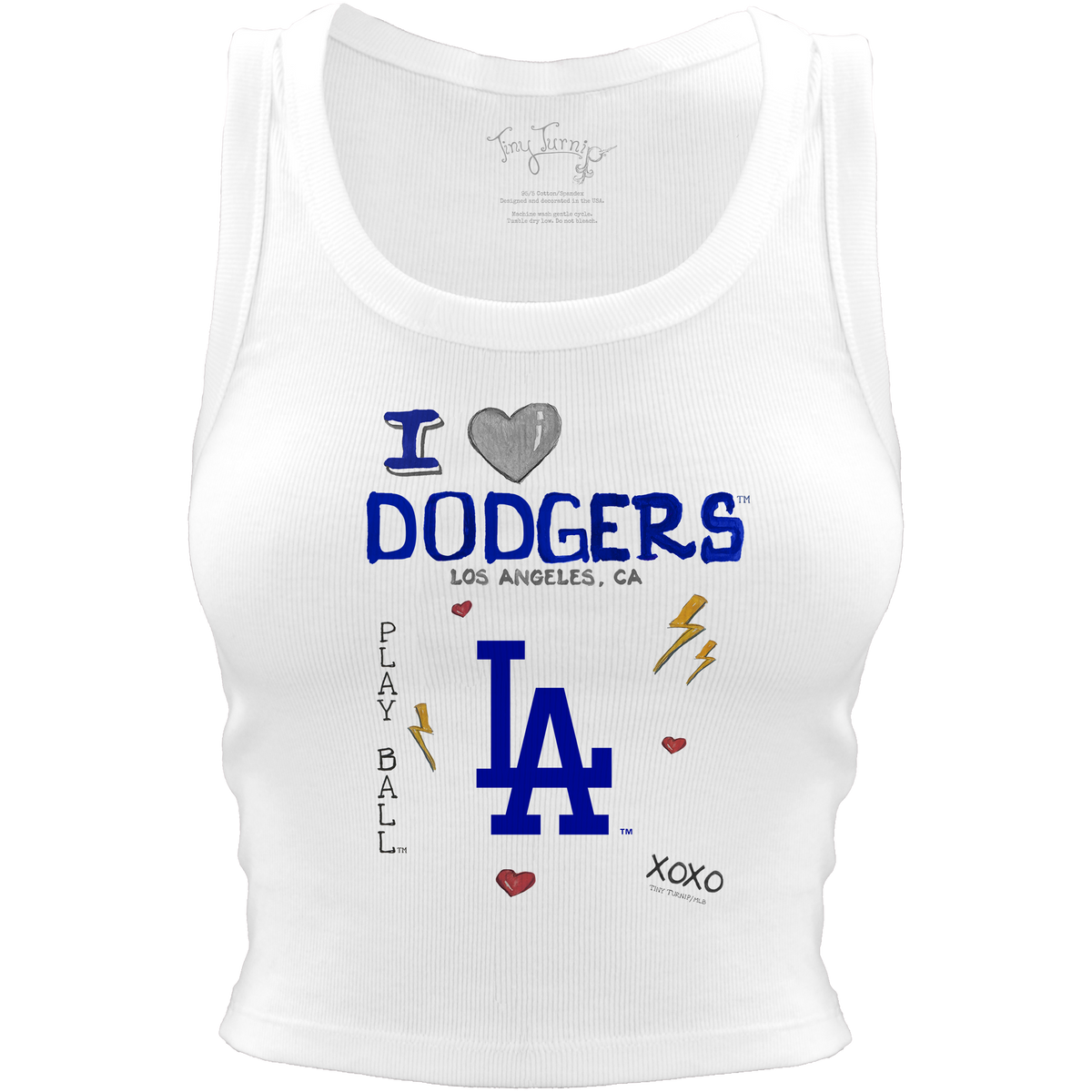 Los Angeles Dodgers I Heart Team Crop Tank - Tiny Turnip