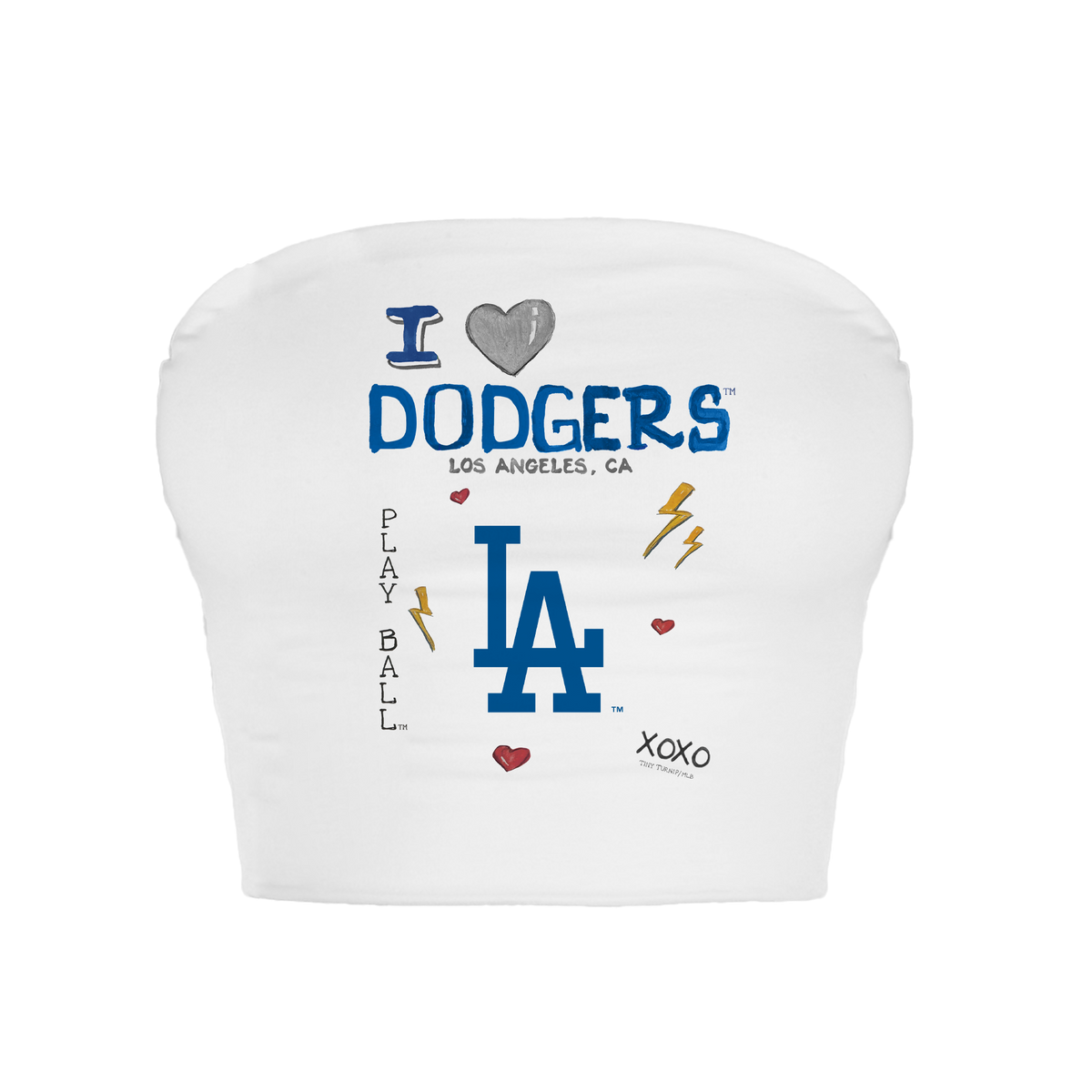 Los Angeles Dodgers I Heart Dodgers Crop Tube Top
