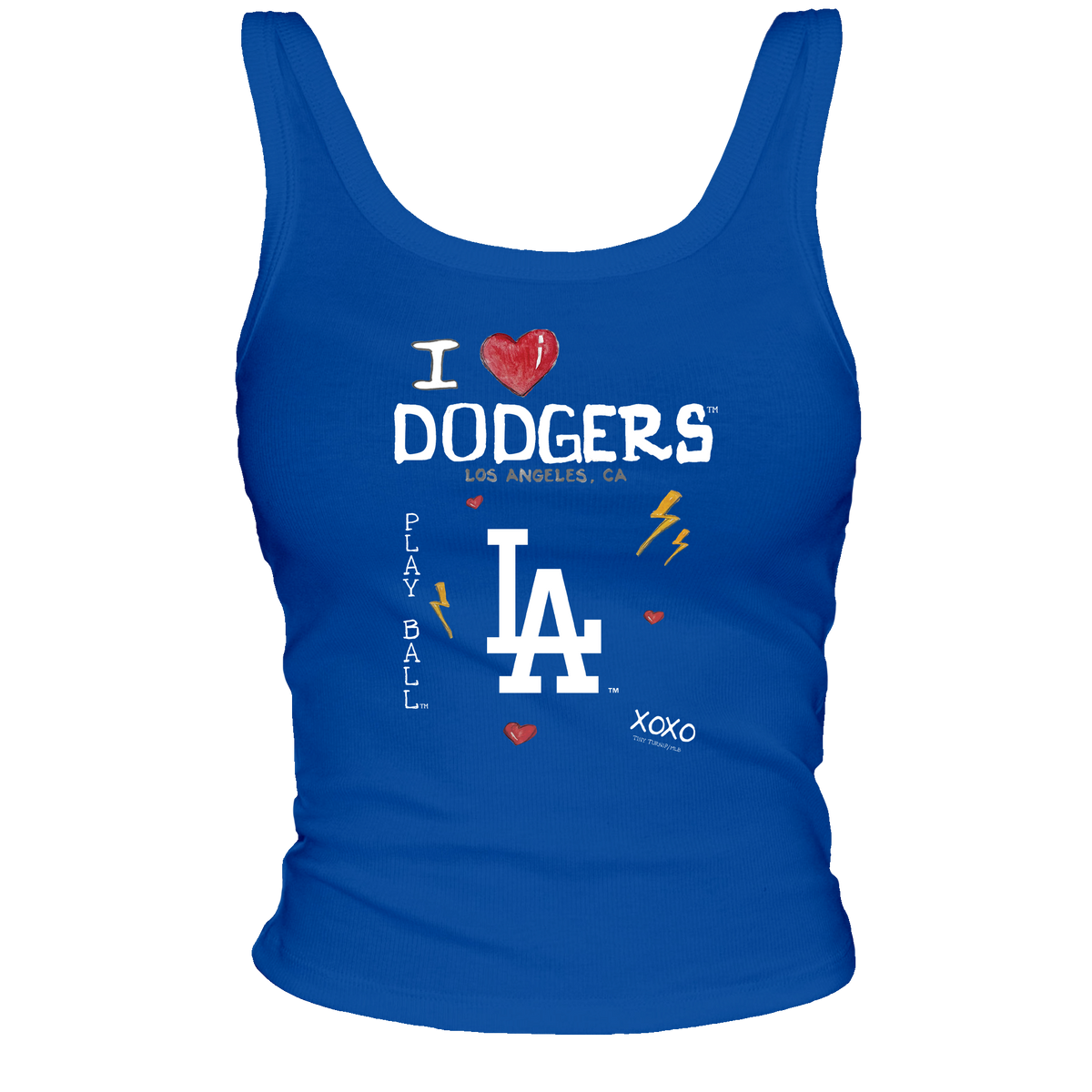 Los Angeles Dodgers I Heart Dodgers Ribbed Tank - Tiny Turnip