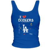 Los Angeles Dodgers I Heart Dodgers Ribbed Tank - Tiny Turnip