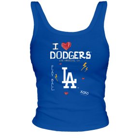 Los Angeles Dodgers I Heart Dodgers Ribbed Tank - Tiny Turnip