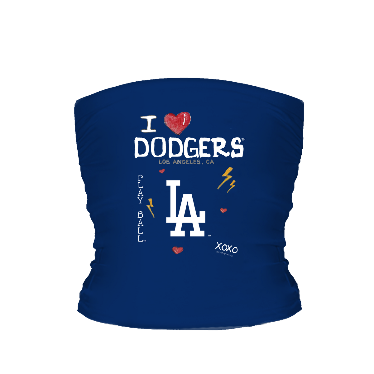Los Angeles Dodgers I Heart Dodgers Tube Top - Tiny Turnip