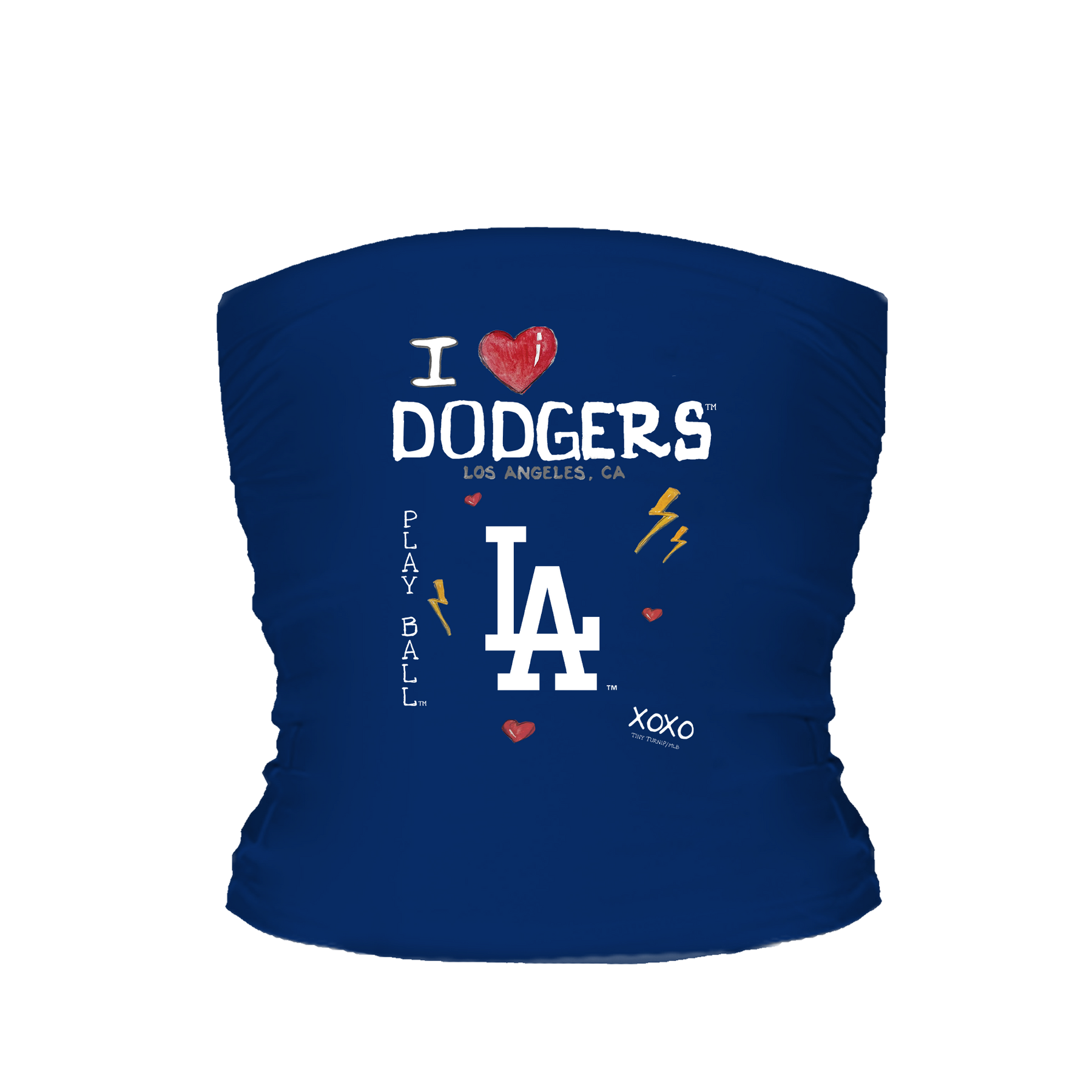 Los Angeles Dodgers I Heart Dodgers Tube Top - Tiny Turnip