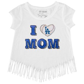 Los Angeles Dodgers I Love Mom Fringe Tee