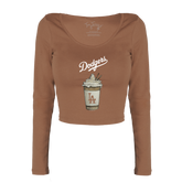 Los Angeles Dodgers Latte Women's Lucy Long Sleeve