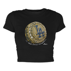 LA Dodgers Chelsea Freeman 2024 World Series Ring Crop Tee