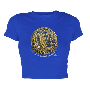 LA Dodgers Chelsea Freeman 2024 World Series Ring Crop Tee
