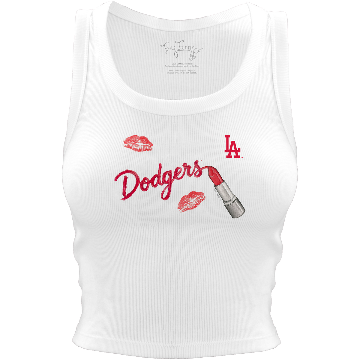 Los Angeles Dodgers Lipstick Crop Tank - Tiny Turnip