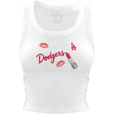Los Angeles Dodgers Lipstick Crop Tank - Tiny Turnip