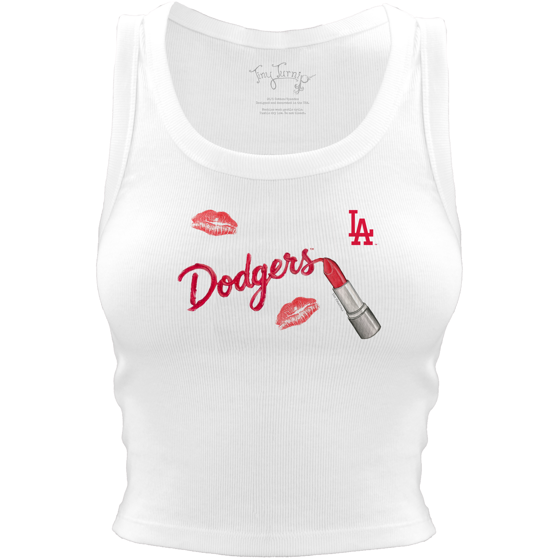 Los Angeles Dodgers Lipstick Crop Tank - Tiny Turnip