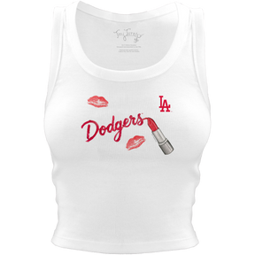 Los Angeles Dodgers Lipstick Crop Tank - Tiny Turnip