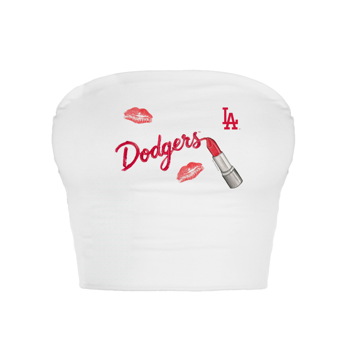 Los Angeles Dodgers Lipstick Crop Tube Top - Tiny Turnip