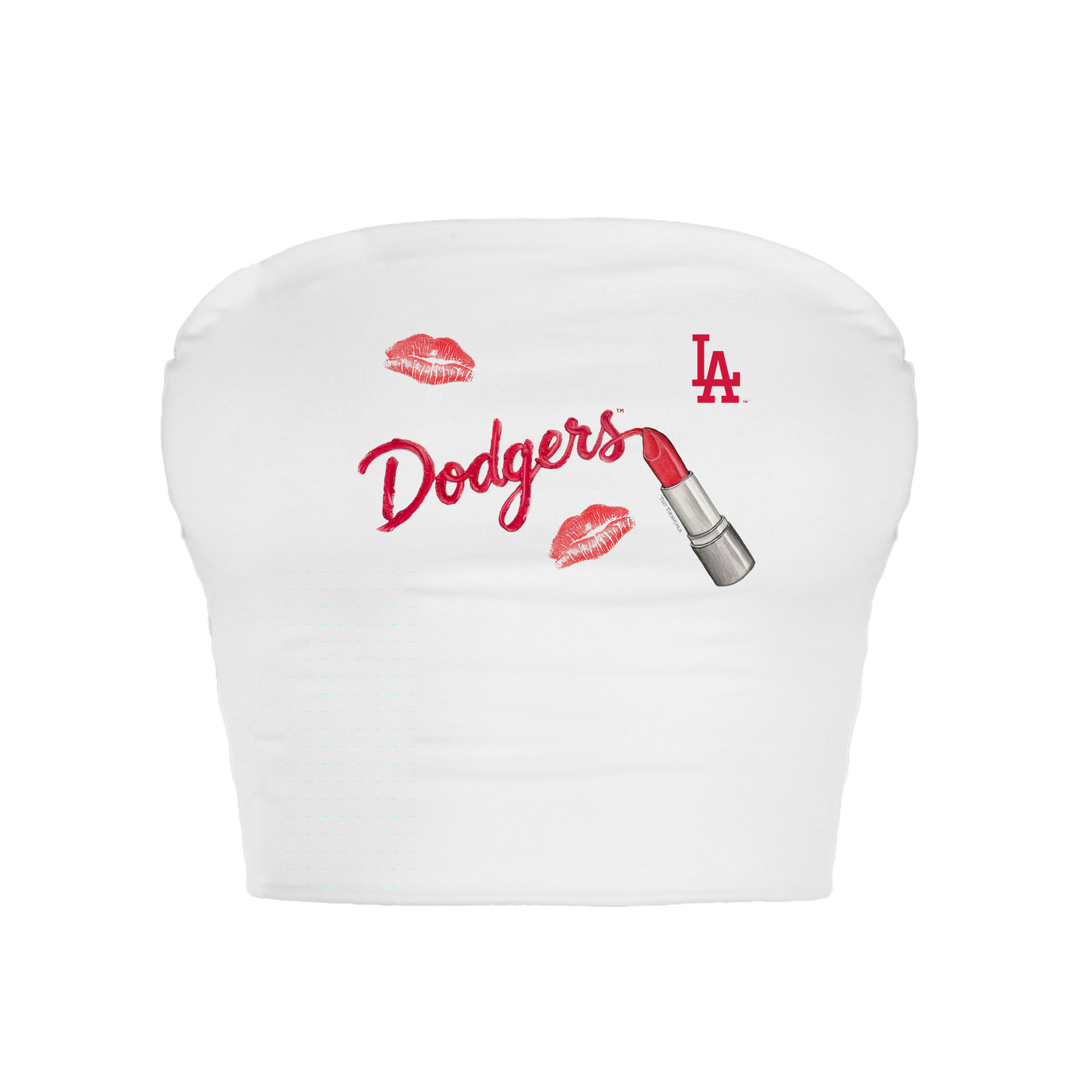 Los Angeles Dodgers Lipstick Crop Tube Top - Tiny Turnip