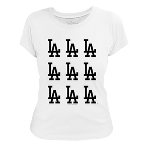 Los Angeles Dodgers Logo Grid Tee Shirt
