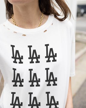 Los Angeles Dodgers Logo Grid Vintage Tee