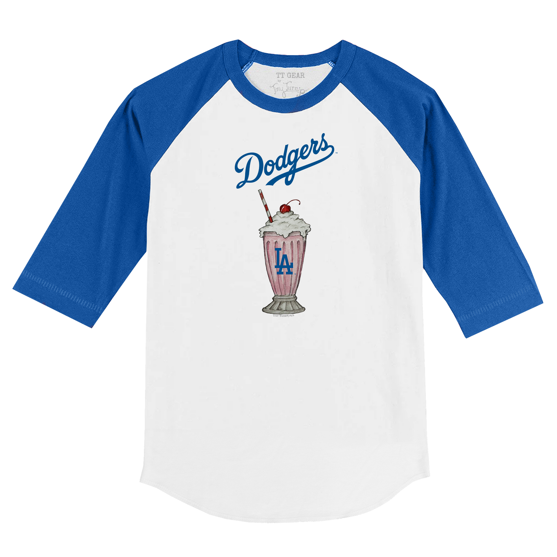 Los Angeles Dodgers Milkshake 3/4 Royal Blue Sleeve Raglan