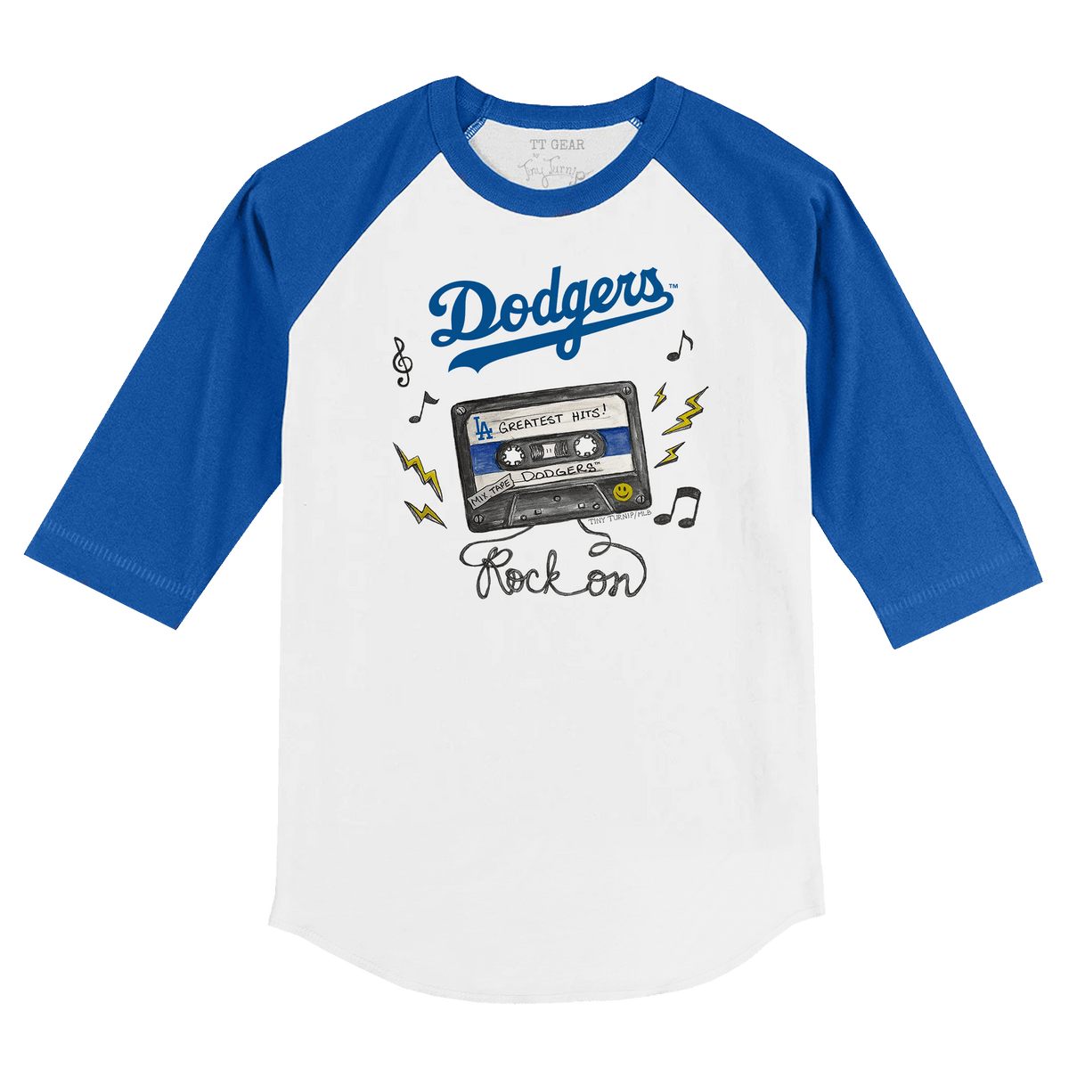 Los Angeles Dodgers Mixtape 3/4 Royal Blue Sleeve Raglan