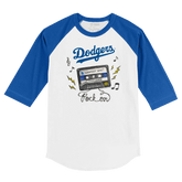 Los Angeles Dodgers Mixtape 3/4 Royal Blue Sleeve Raglan
