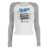 Los Angeles Dodgers Mixtape Roxy Raglan Long Sleeve