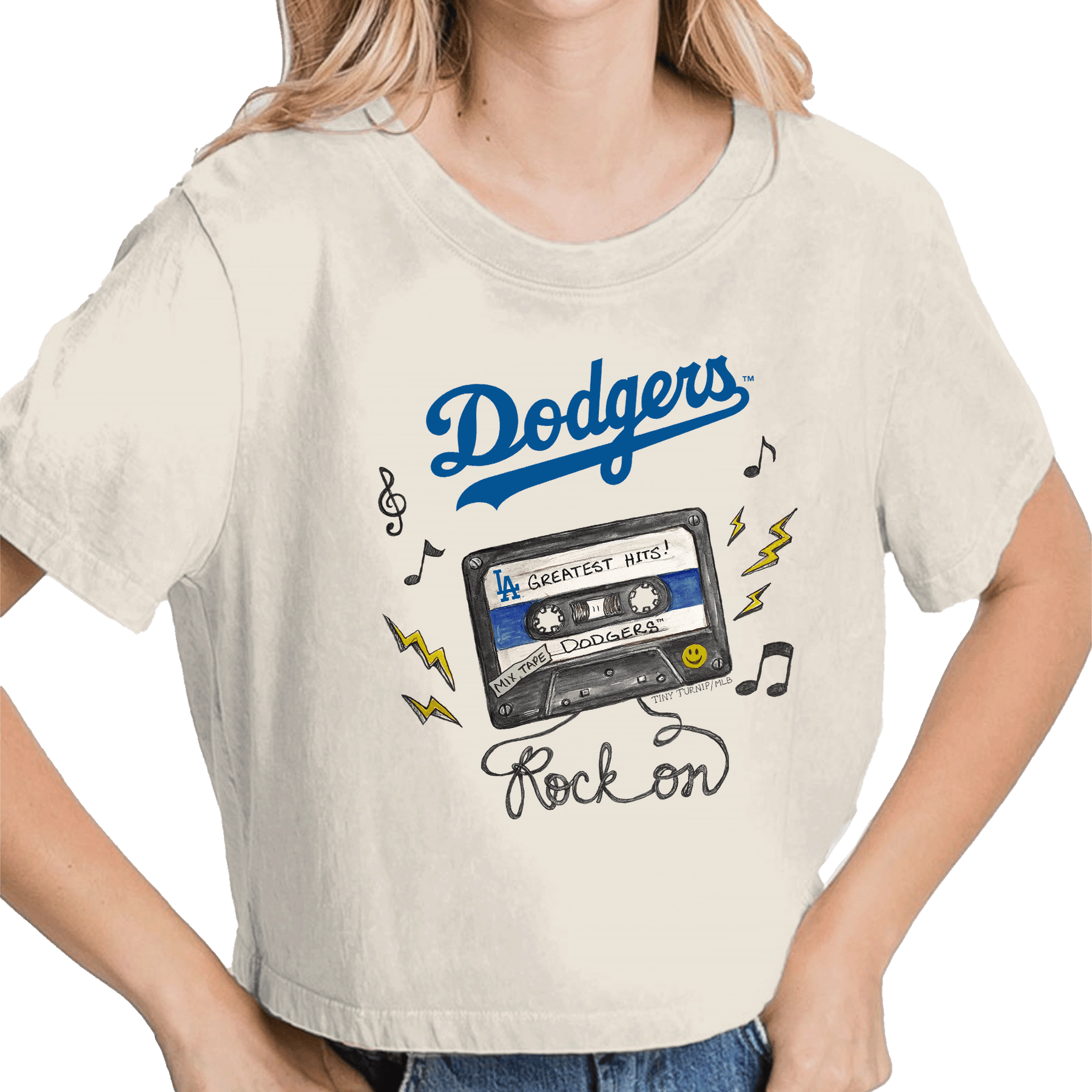 Los Angeles Dodgers Mixtape Vintage Crop Tee - Tiny Turnip