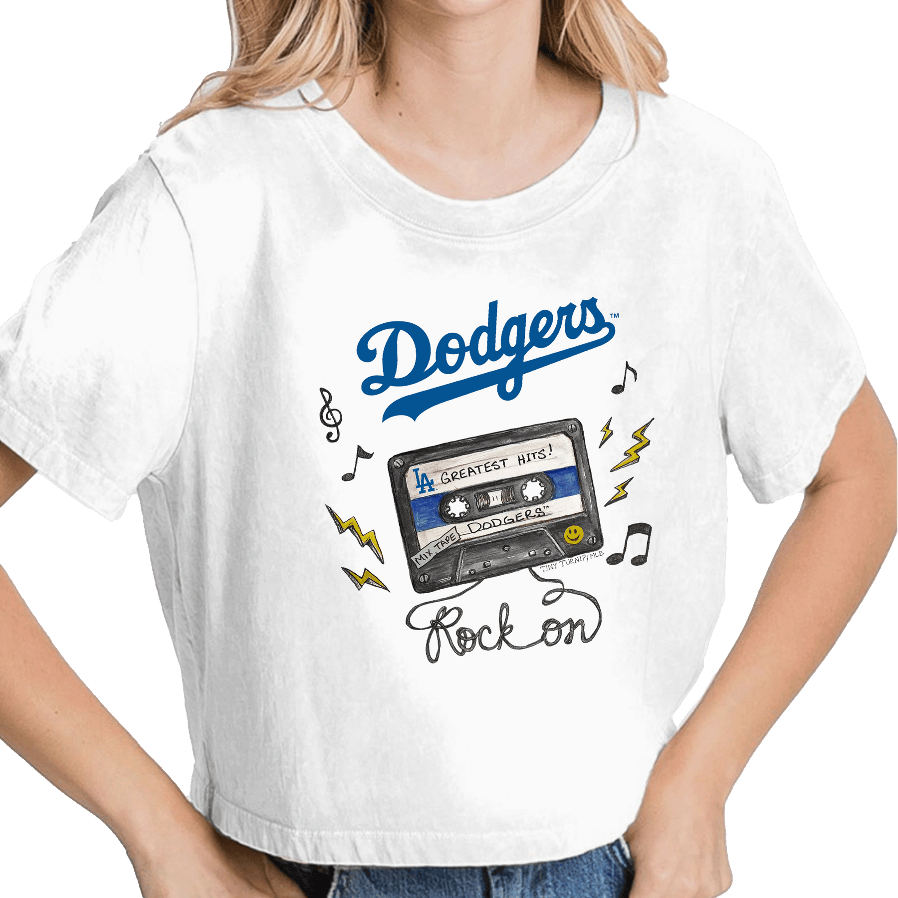 Los Angeles Dodgers Mixtape Vintage Crop Tee - Tiny Turnip