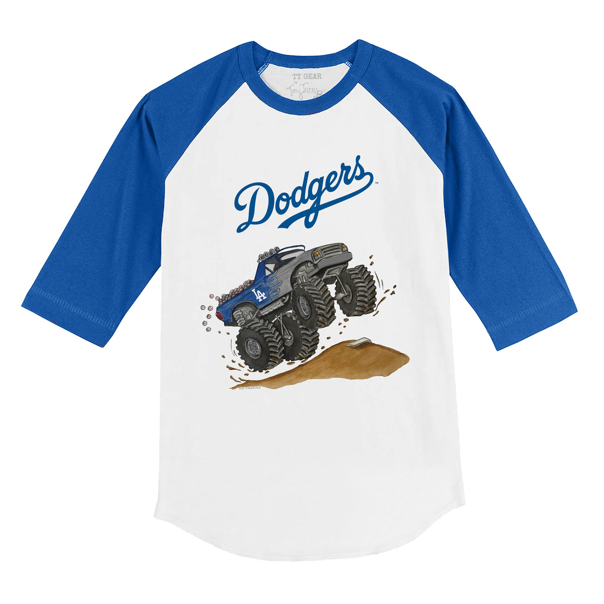 Los Angeles Dodgers Monster Truck 3/4 Royal Blue Sleeve Raglan