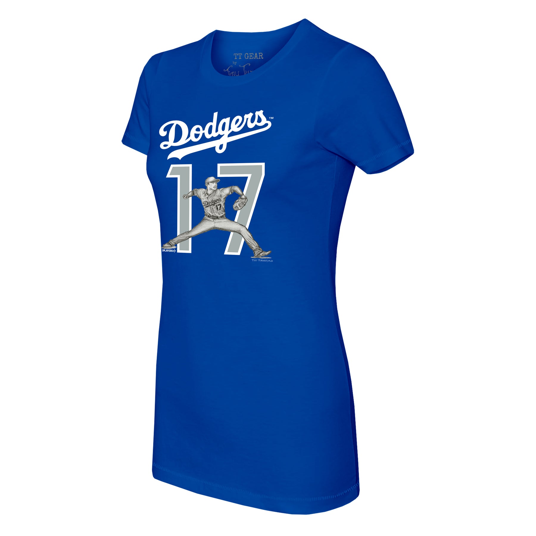Los Angeles Dodgers Ohtani Pitching Portrait Ohtani 17 Tee Shirt